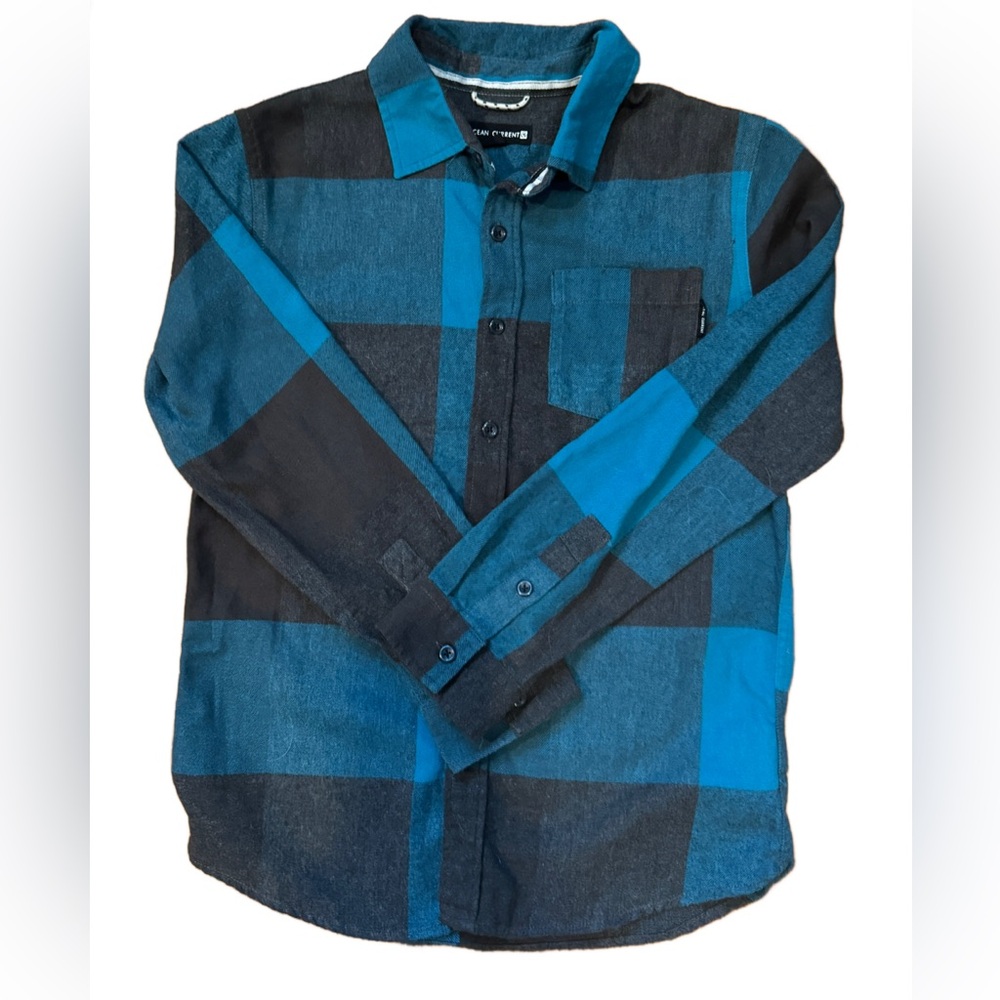 Ocean Current long sleeve flannel button down shirt boys LARGE